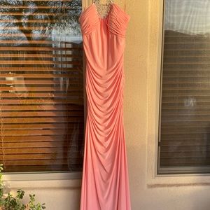Cache Salmon Pink Dress with jewelry